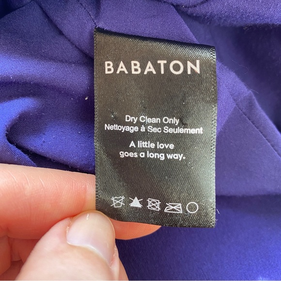 Aritzia Babaton Navy Blue Knee-length High Neck Fitted Sleeveless Wool Dress - Picture 5 of 7